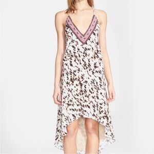 Haute Hippie Embellished Animal Print Silk Dress